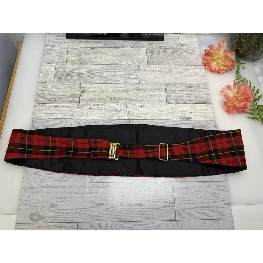 Vintage After‎ Six By Rudofker Red and Black Cummerbund Size L Adjustable to 40